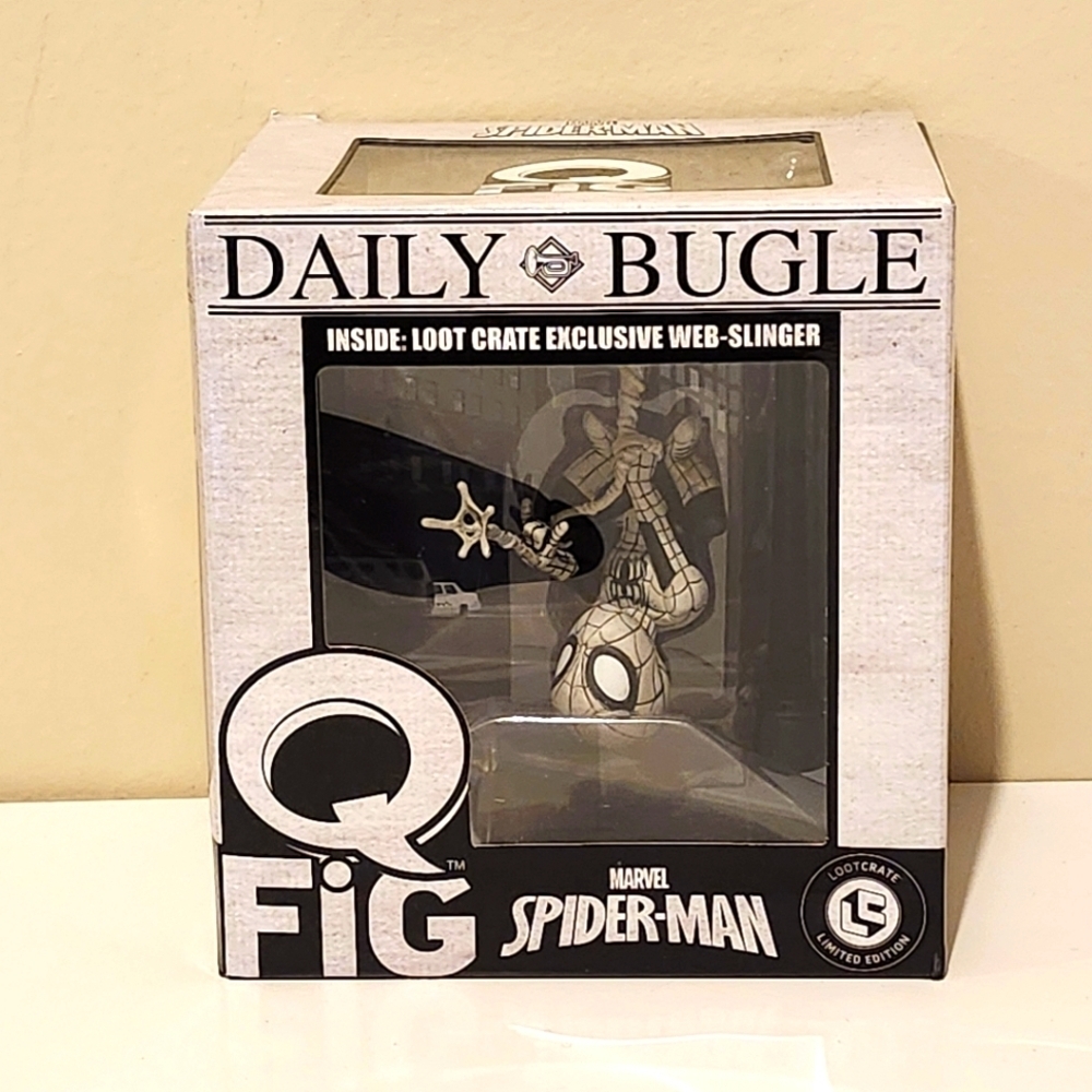 Marvel Spider-Man Q-Fig - Loot Crate Exclusive - Grayscale - Black and White